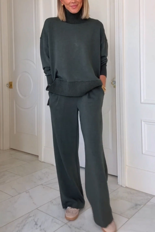 Nadia | Sweatshirt en Broek Set met Hoge Hals