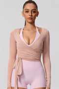 Hannah | Overslag longsleeve sporttop met striksluiting