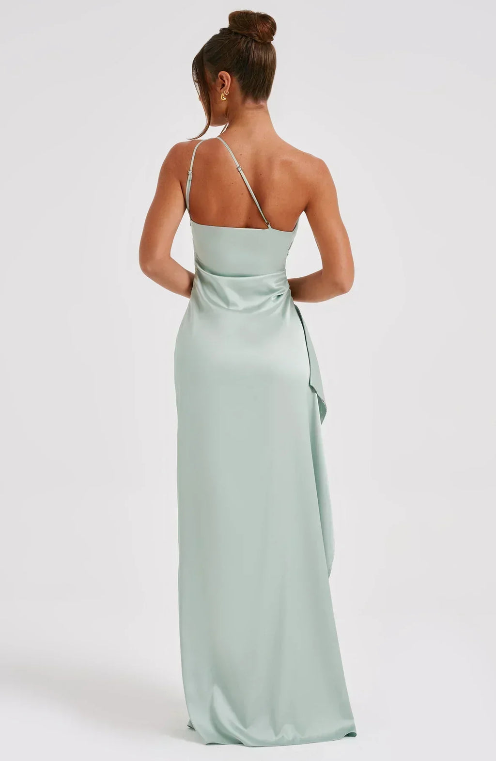 Vera | Satijnen one-shoulder maxi jurk met split