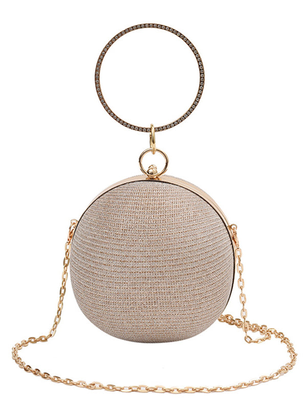 Solène | Glanzende Geometrische Schoudertas met Ketting
