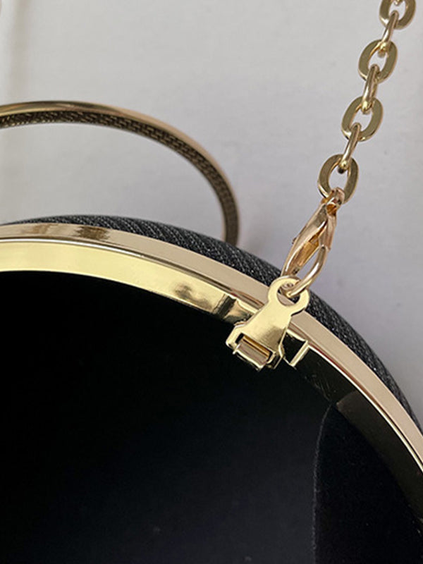 Solène | Glanzende Geometrische Schoudertas met Ketting
