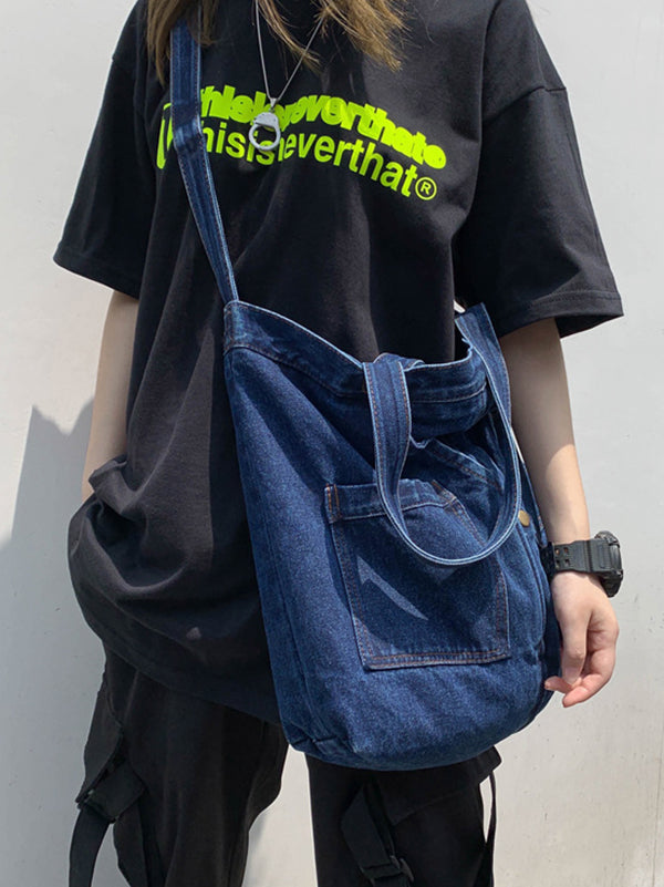 Iris | Casual Denim Tas in Effen Kleur