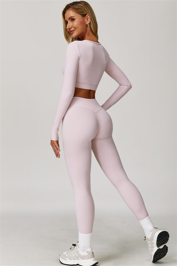 Lies | Tweedelige sportset met longsleeve cut-out top
