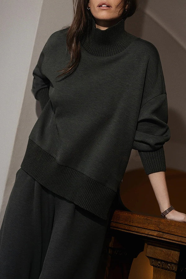 Nadia | Sweatshirt en Broek Set met Hoge Hals