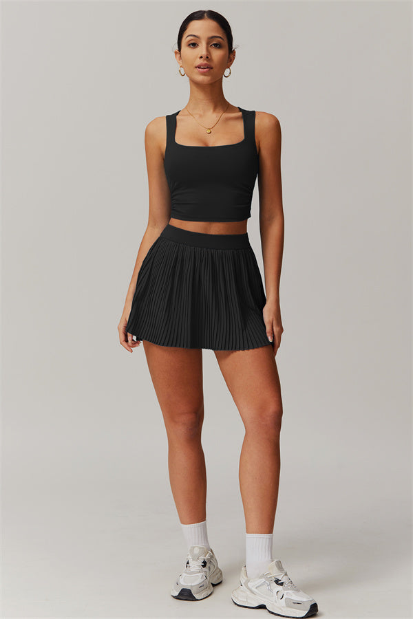 Margaux | Crop Top met Plooirok 2-Delige Set