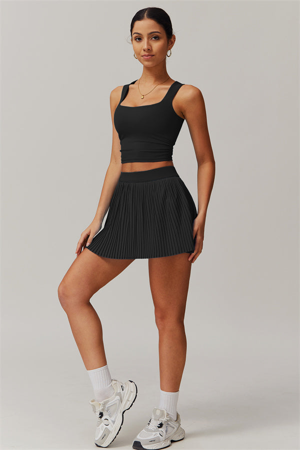 Margaux | Crop Top met Plooirok 2-Delige Set