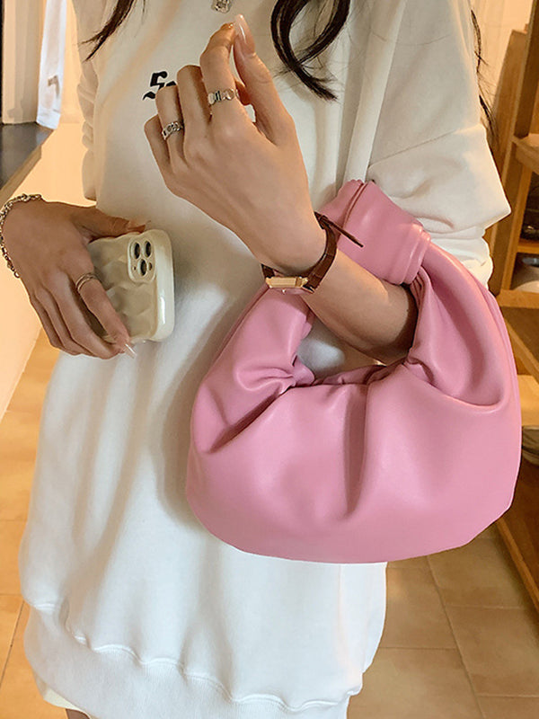 Elodie | Geplooide Strikdetail Handtas in Effen Kleur