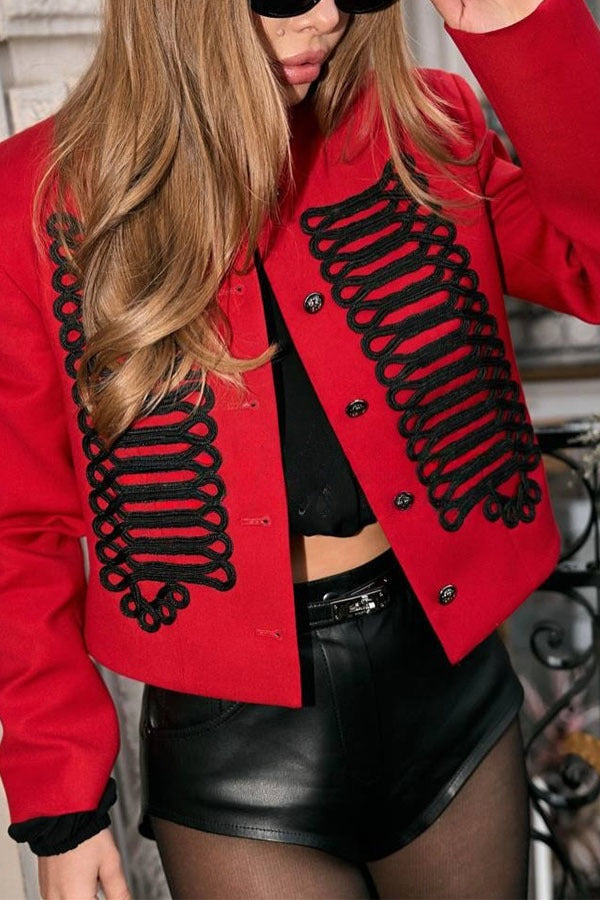 Aura | Military Crop Jacket met Koordjes