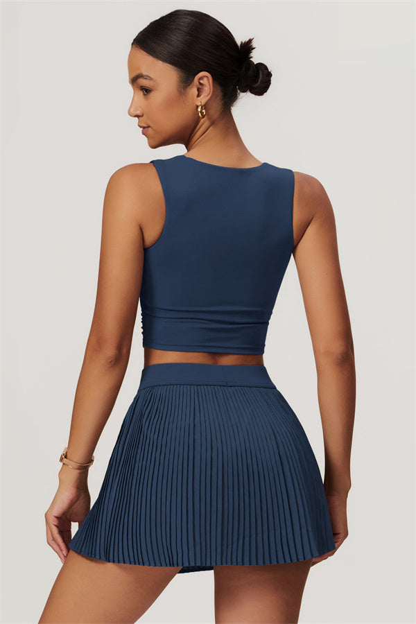 Margaux | Crop Top met Plooirok 2-Delige Set