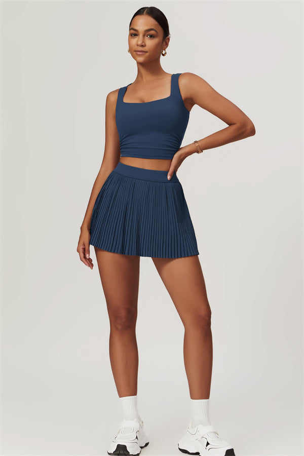 Margaux | Crop Top met Plooirok 2-Delige Set