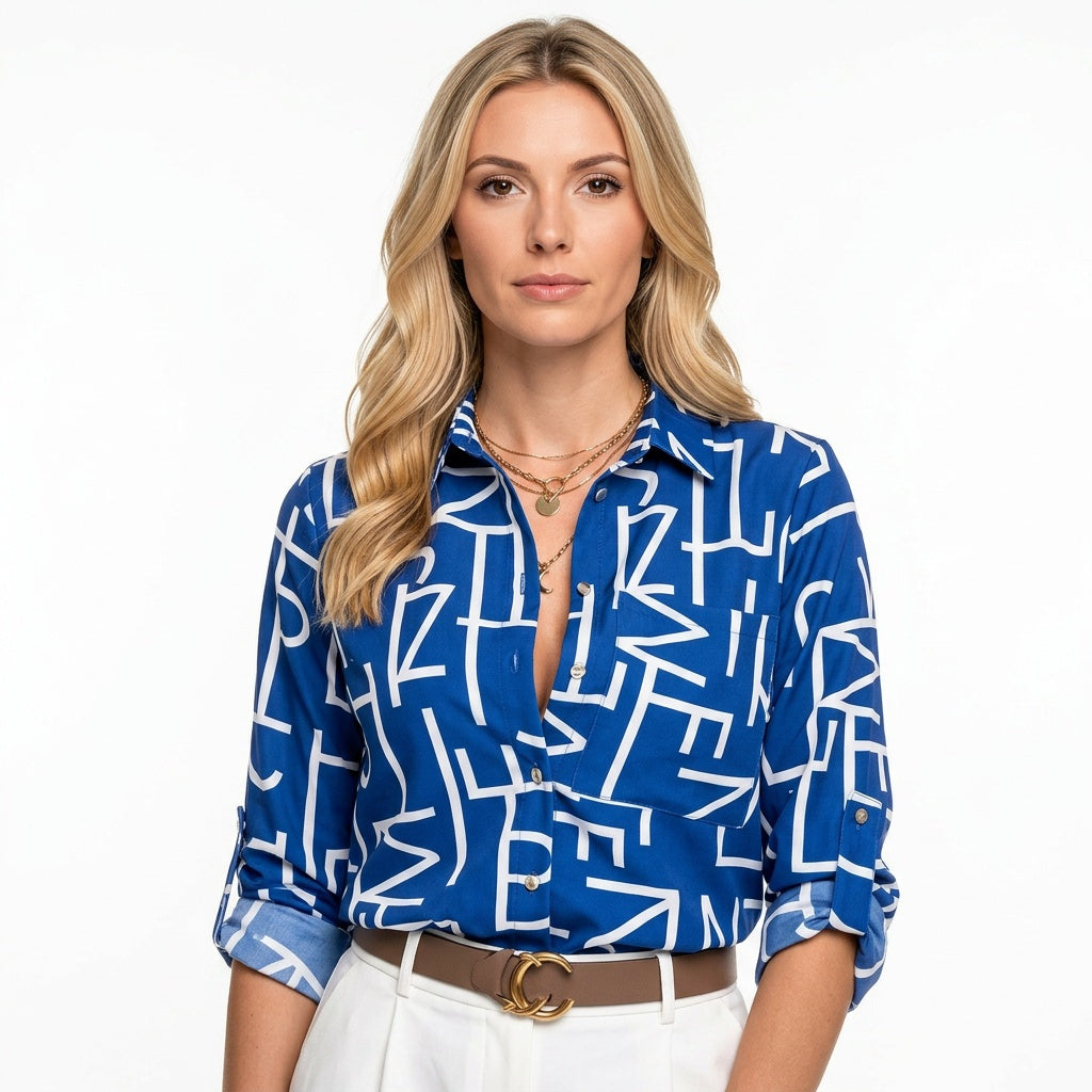 Marisol | Geprinte Blouse met V-Hals