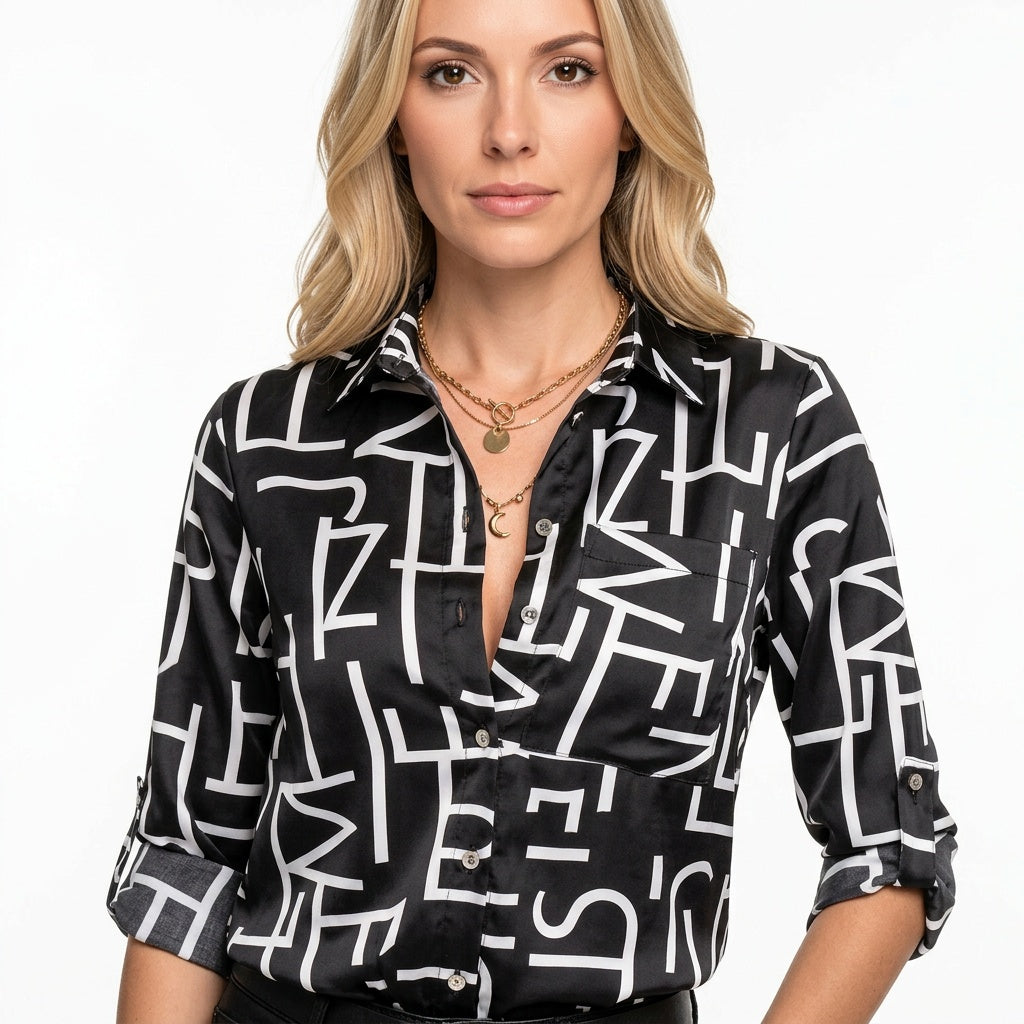 Marisol | Geprinte Blouse met V-Hals