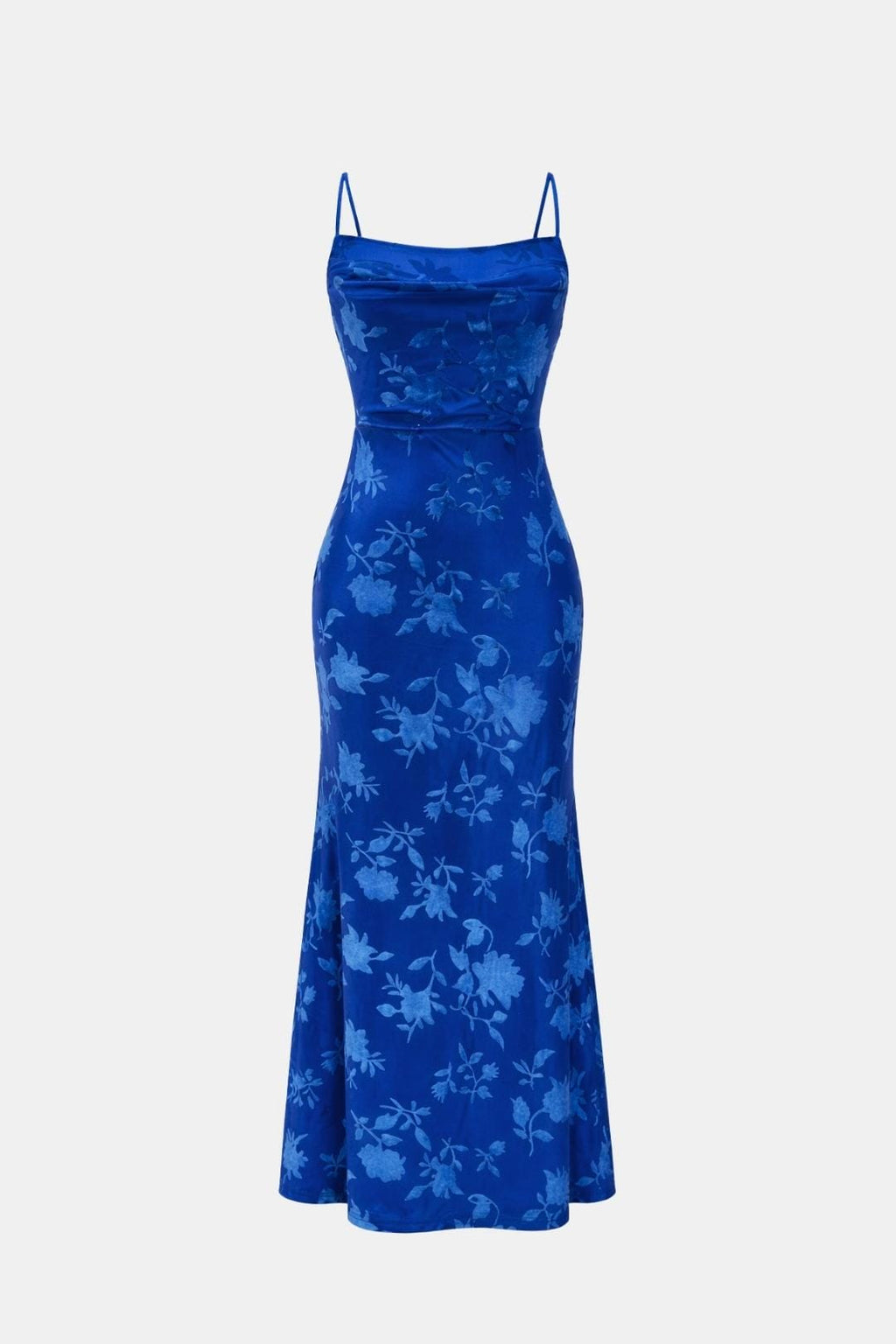 Isabel | Maxi cocktailjurk met watervalhals en bloemenpatroon