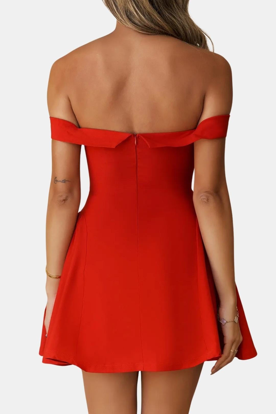 Eva | Off-shoulder strapless mini jurk peplum