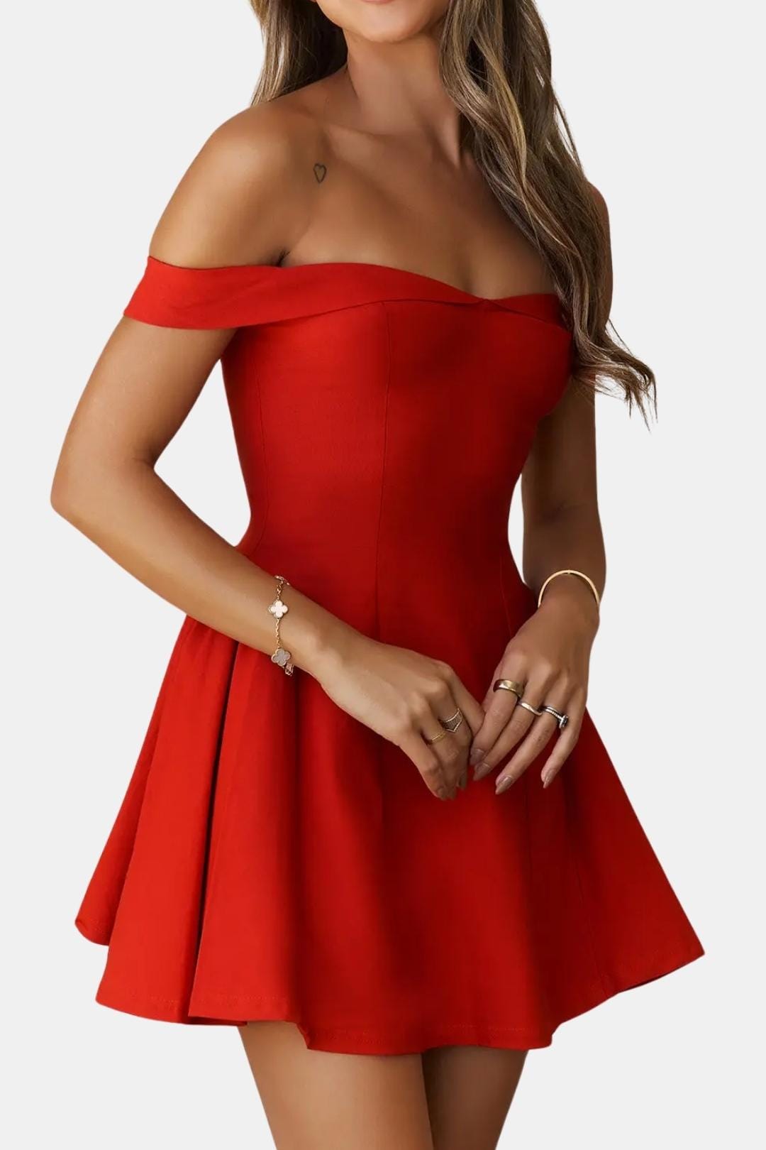 Eva | Off-shoulder strapless mini jurk peplum
