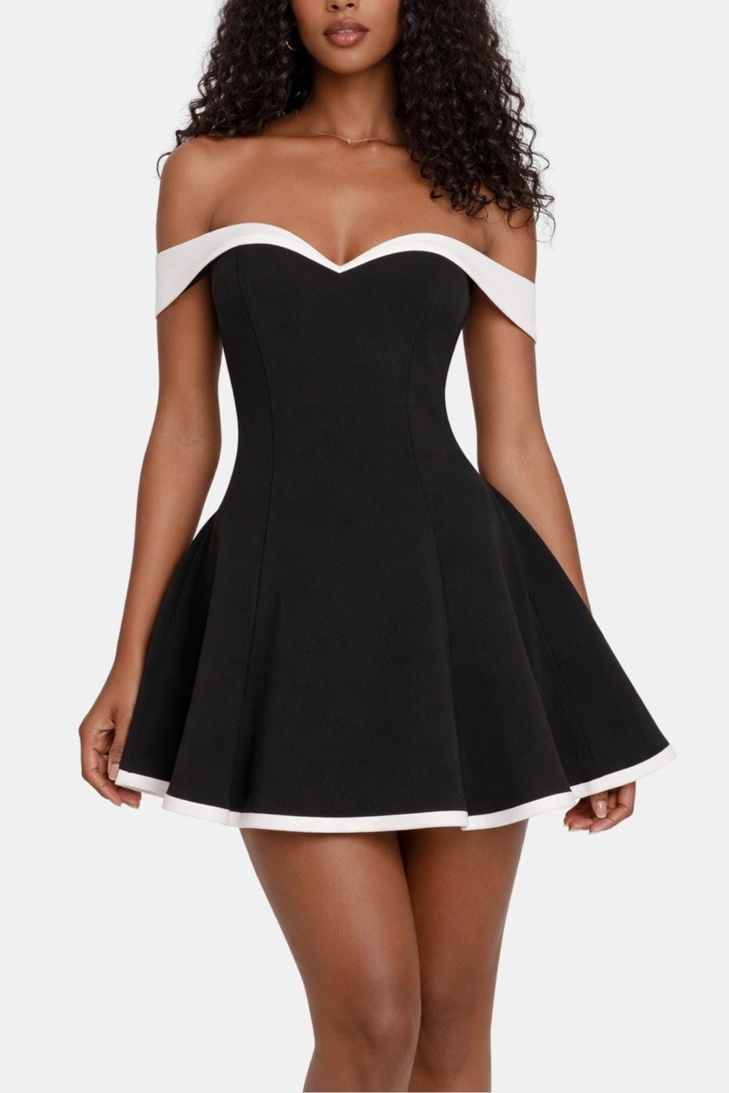 Eva | Off-shoulder strapless mini jurk peplum