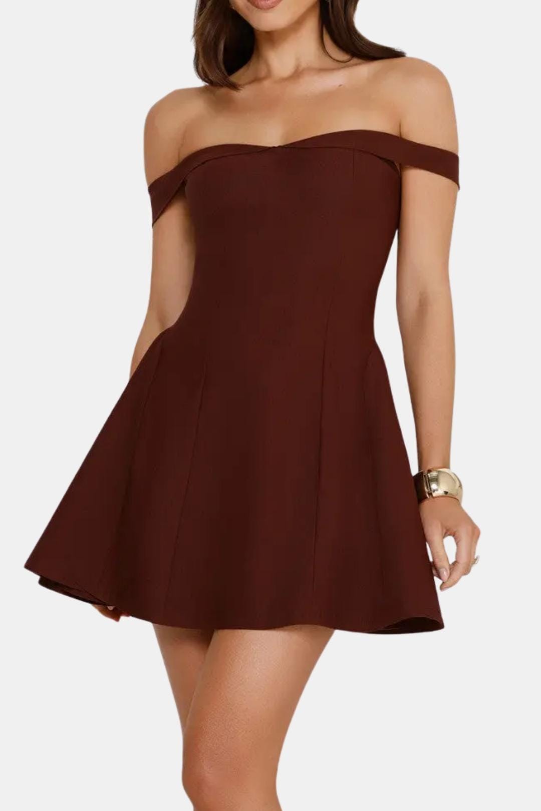 Eva | Off-shoulder strapless mini jurk peplum