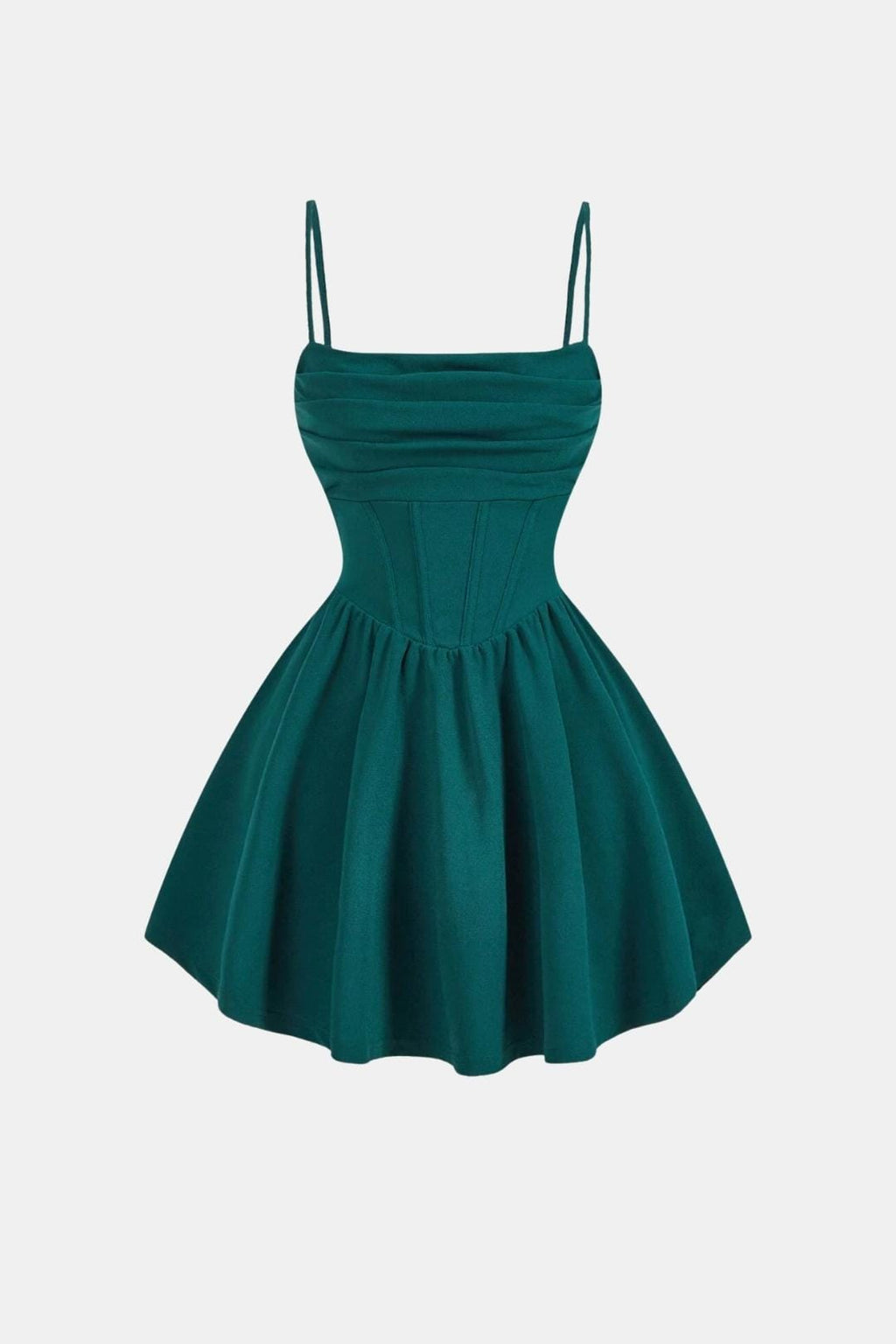 Dames Cocktailjurk, Mini, met Spaghettibandjes, Ruches en Korsetdetails