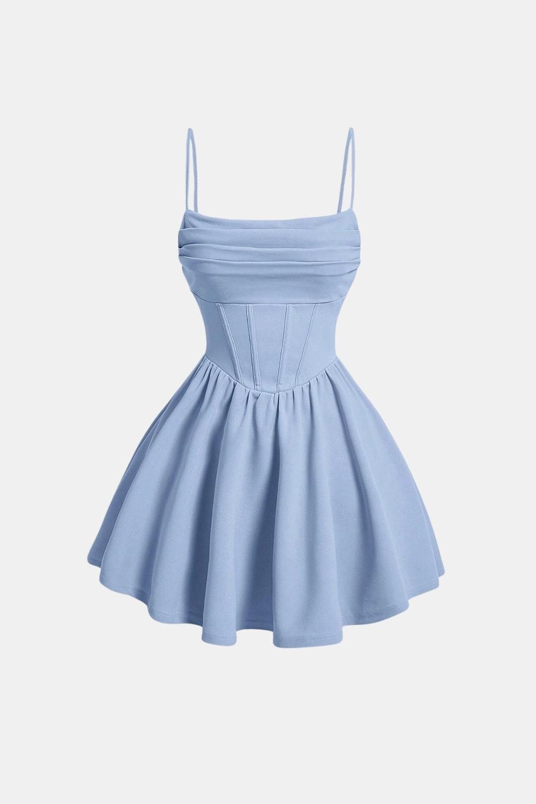 Dames Cocktailjurk, Mini, met Spaghettibandjes, Ruches en Korsetdetails
