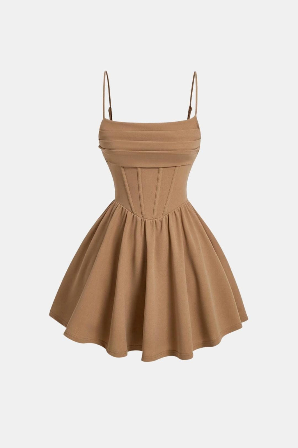 Dames Cocktailjurk, Mini, met Spaghettibandjes, Ruches en Korsetdetails