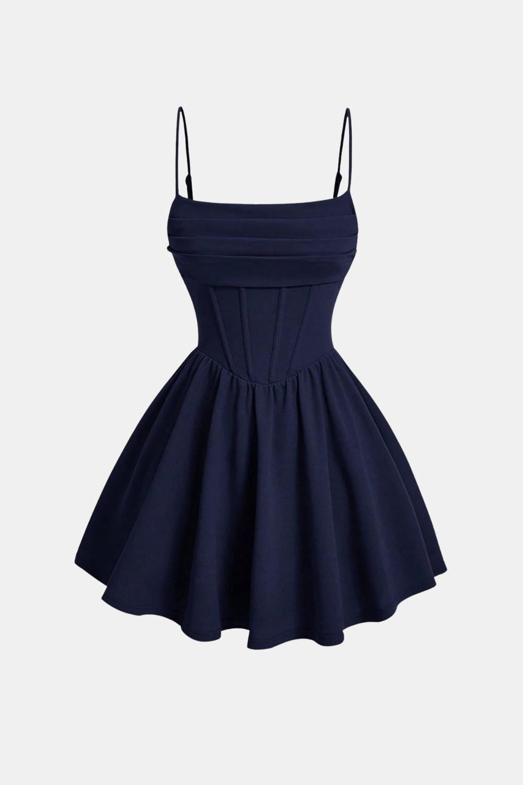 Dames Cocktailjurk, Mini, met Spaghettibandjes, Ruches en Korsetdetails