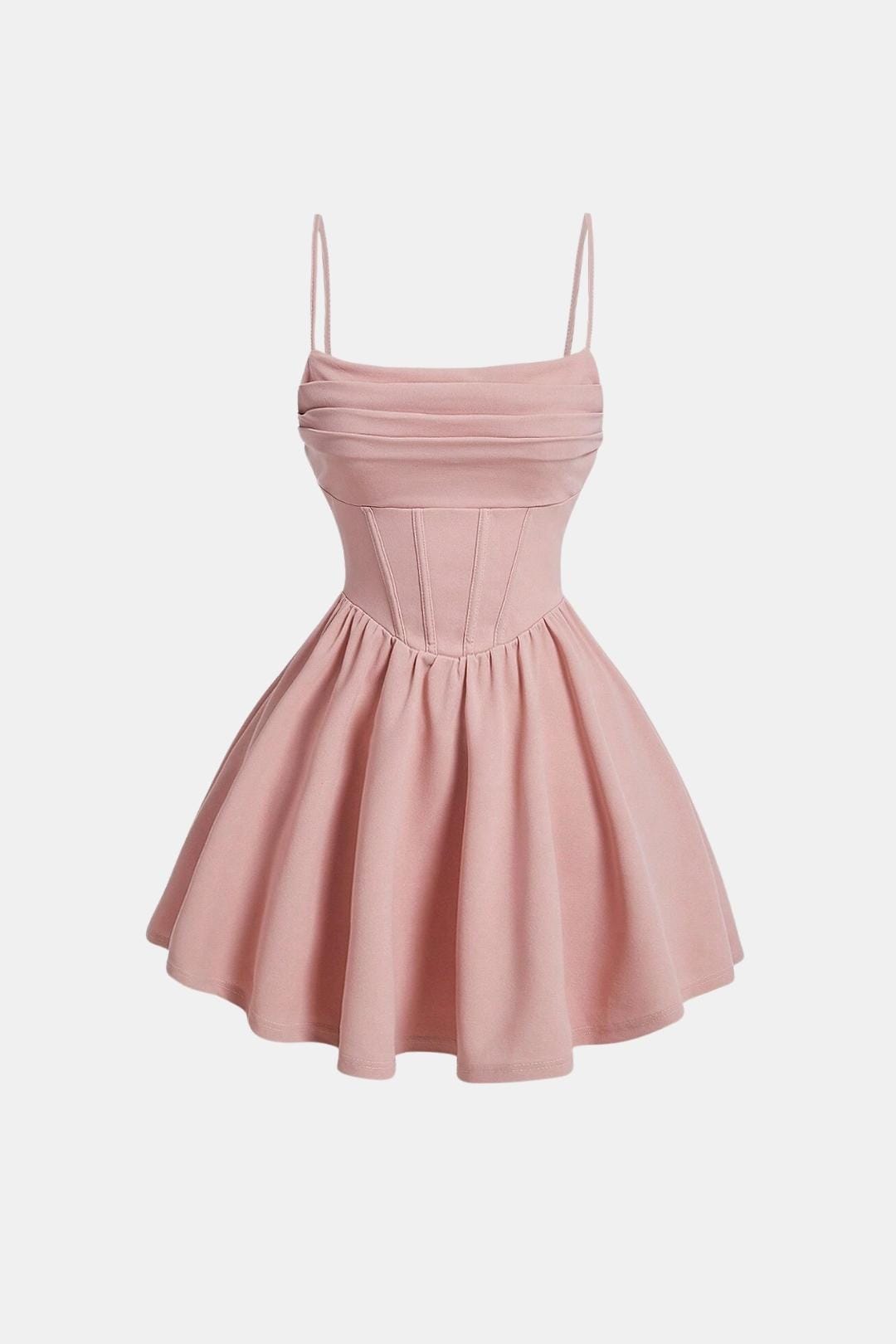 Dames Cocktailjurk, Mini, met Spaghettibandjes, Ruches en Korsetdetails
