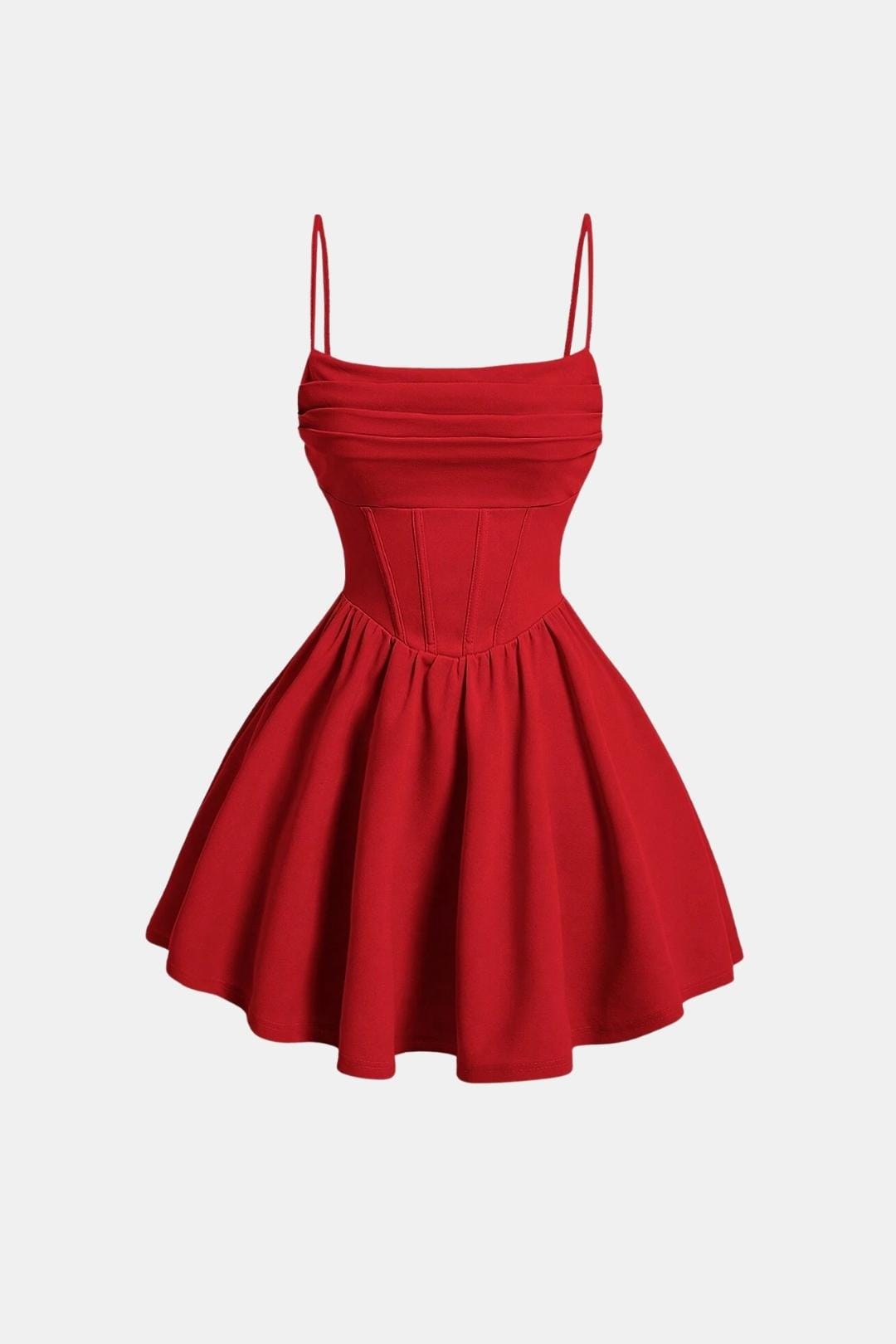 Dames Cocktailjurk, Mini, met Spaghettibandjes, Ruches en Korsetdetails