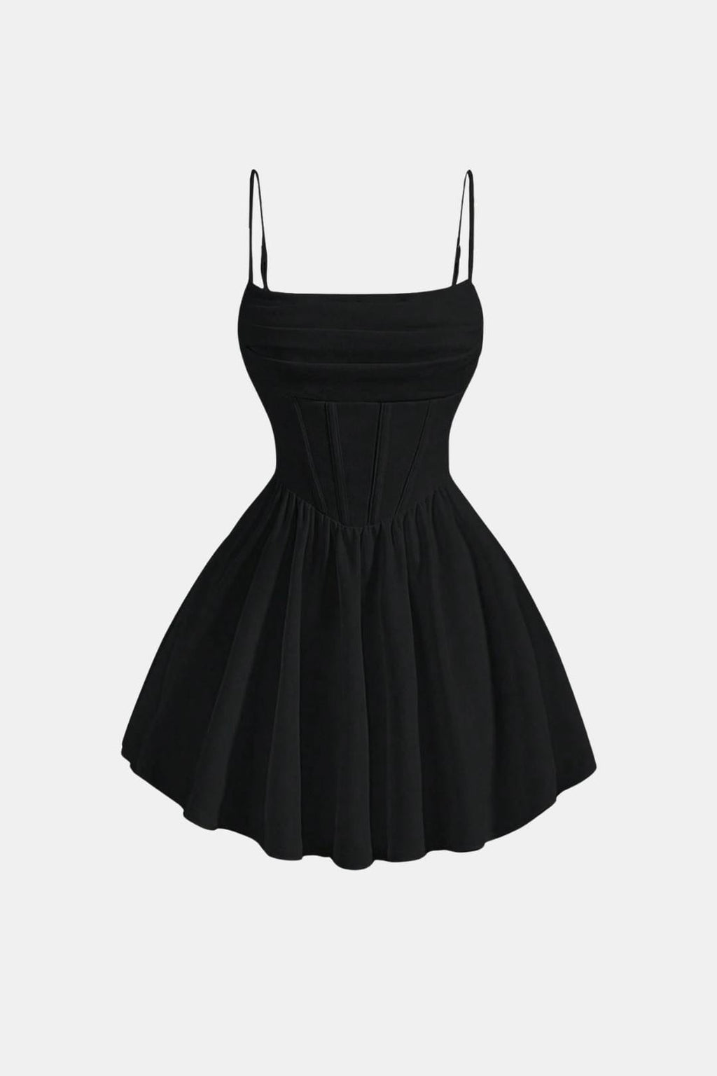 Dames Cocktailjurk, Mini, met Spaghettibandjes, Ruches en Korsetdetails