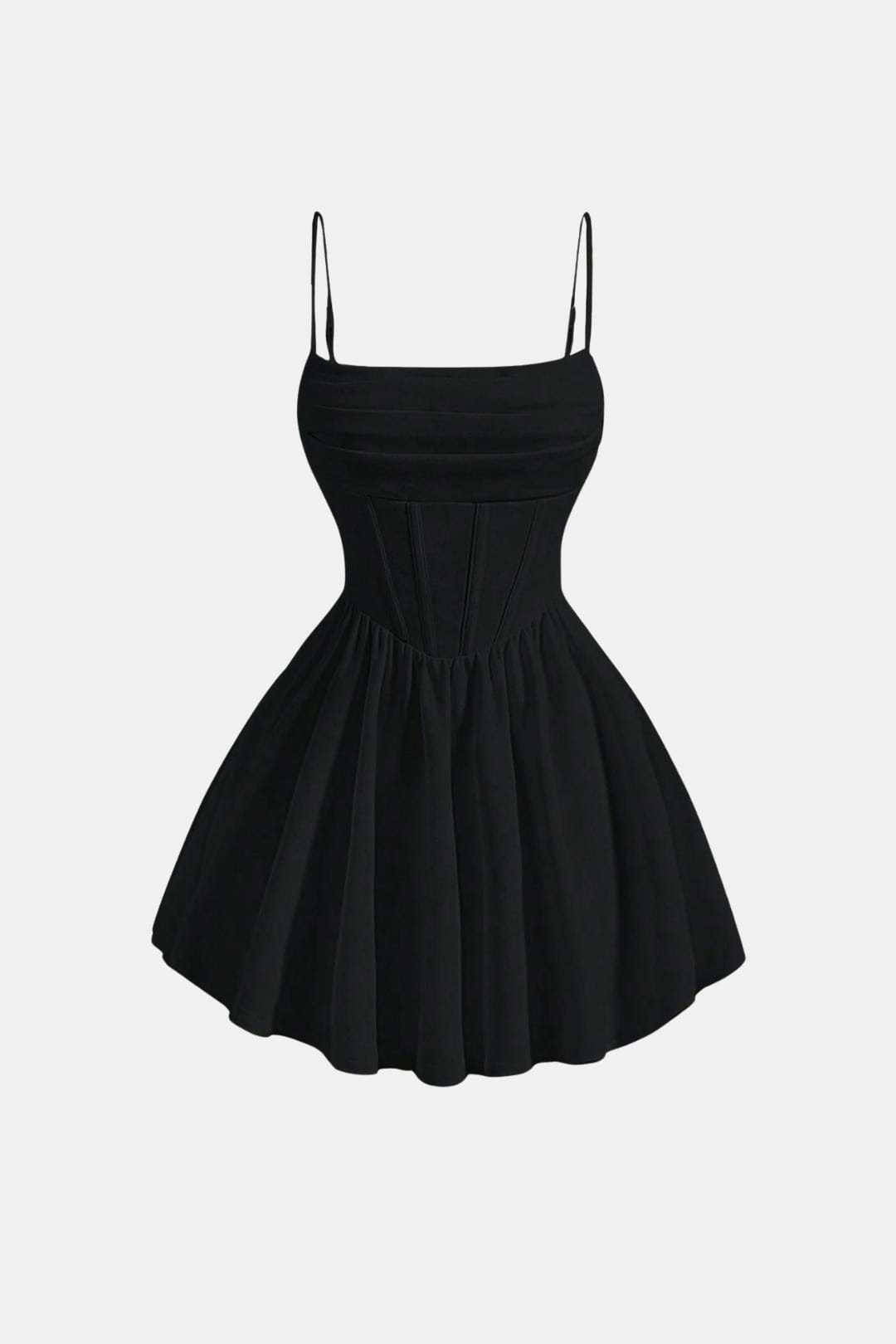 Dames Cocktailjurk, Mini, met Spaghettibandjes, Ruches en Korsetdetails