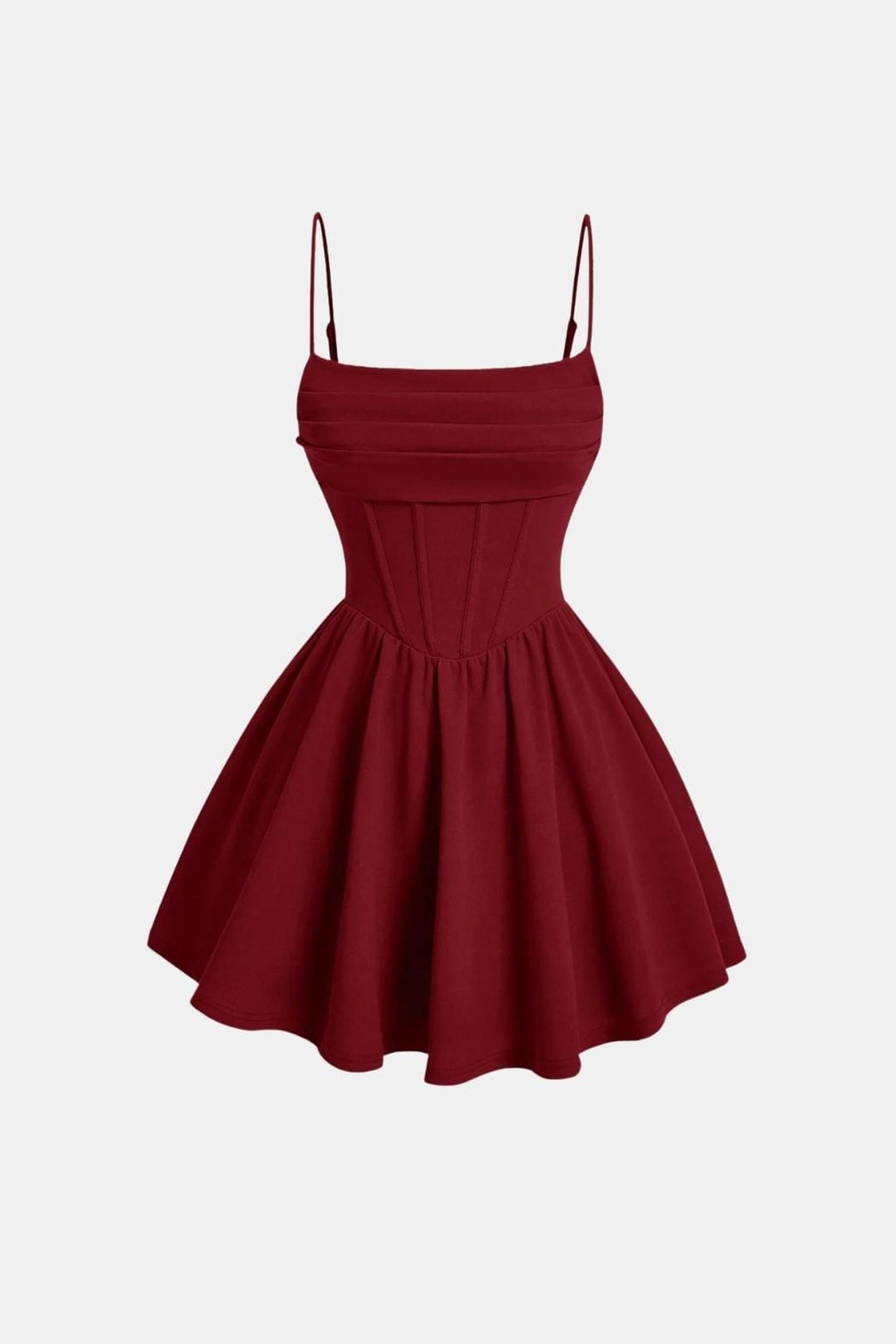 Dames Cocktailjurk, Mini, met Spaghettibandjes, Ruches en Korsetdetails
