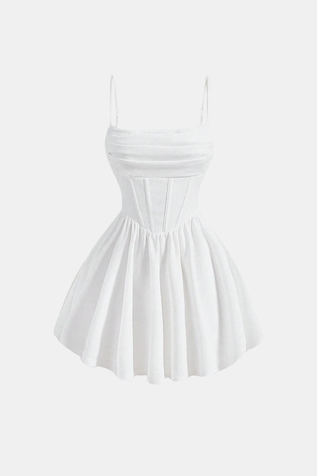 Dames Cocktailjurk, Mini, met Spaghettibandjes, Ruches en Korsetdetails