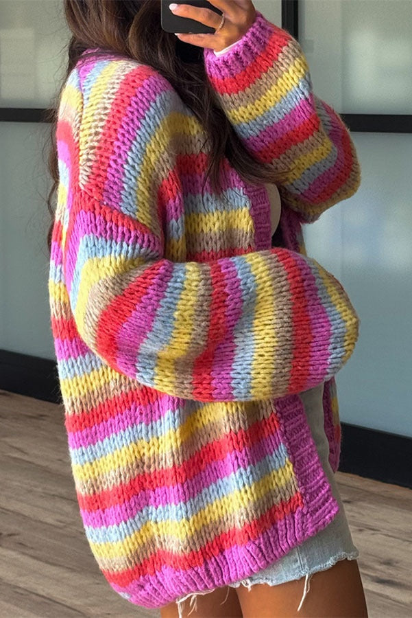 Olya | Gestreept Vest met Balonmouwen