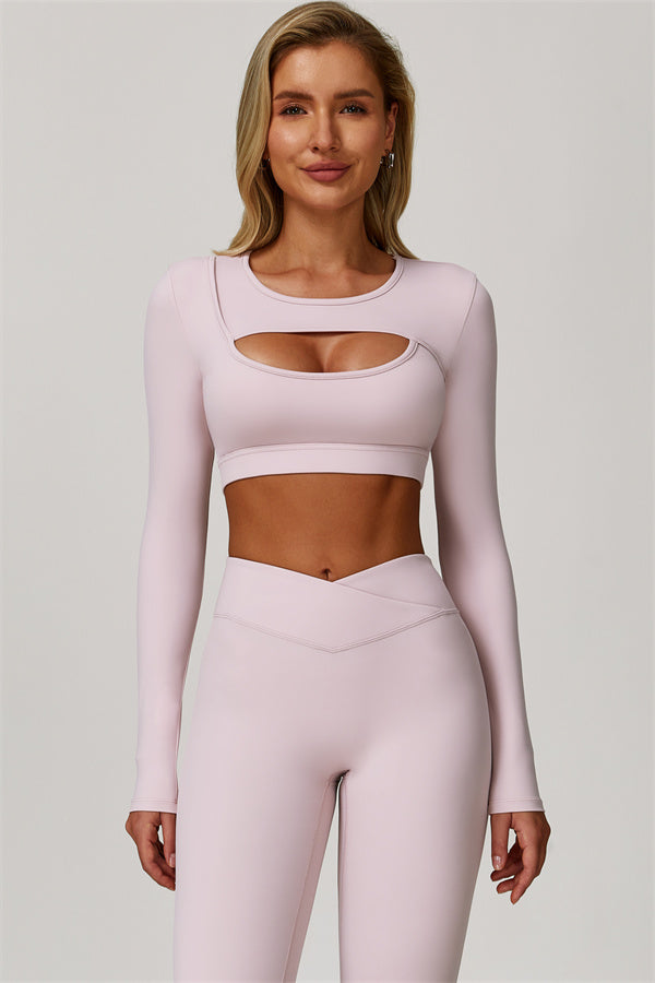 Lies | Tweedelige sportset met longsleeve cut-out top