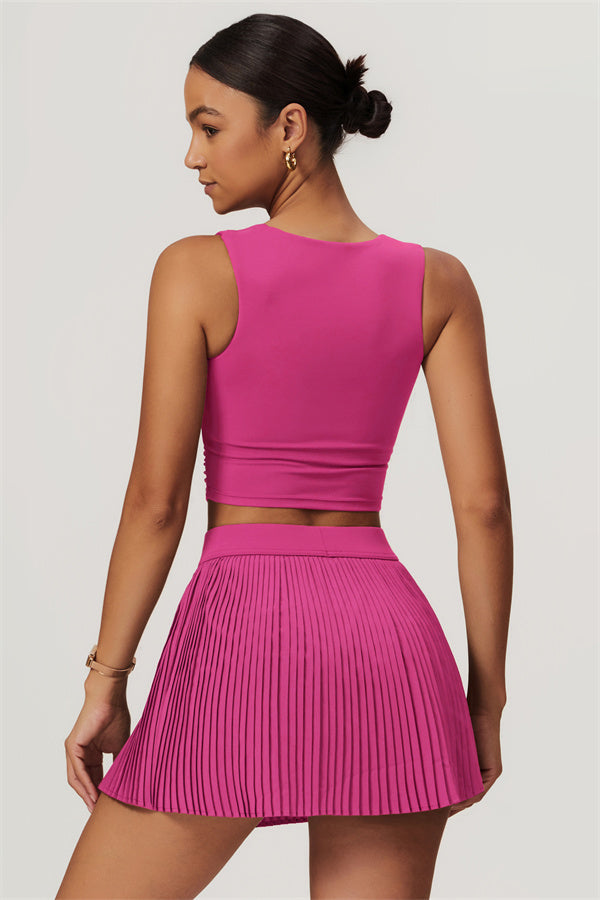 Margaux | Crop Top met Plooirok 2-Delige Set