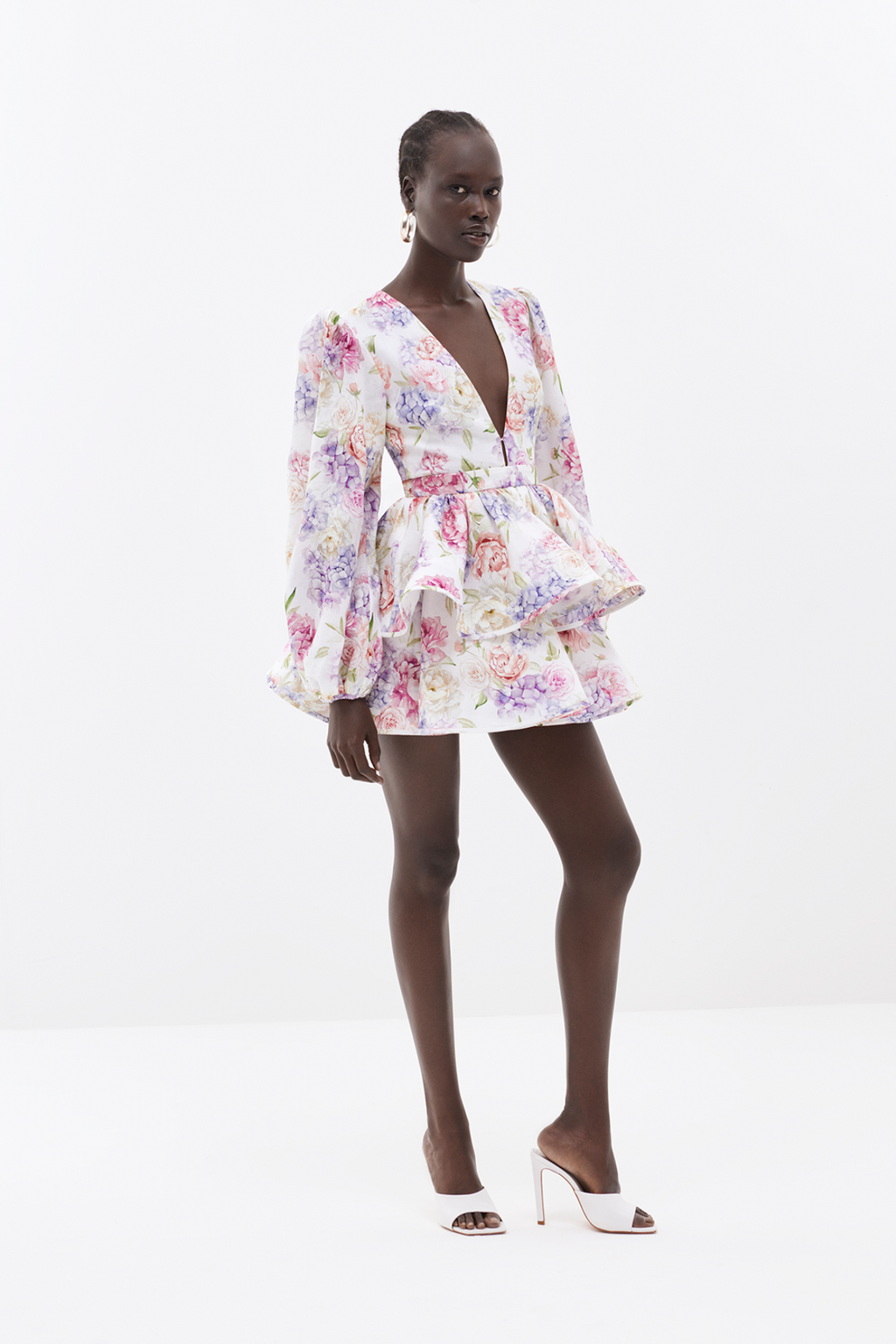 Anouk | V-hals minijurk met bloemenprint