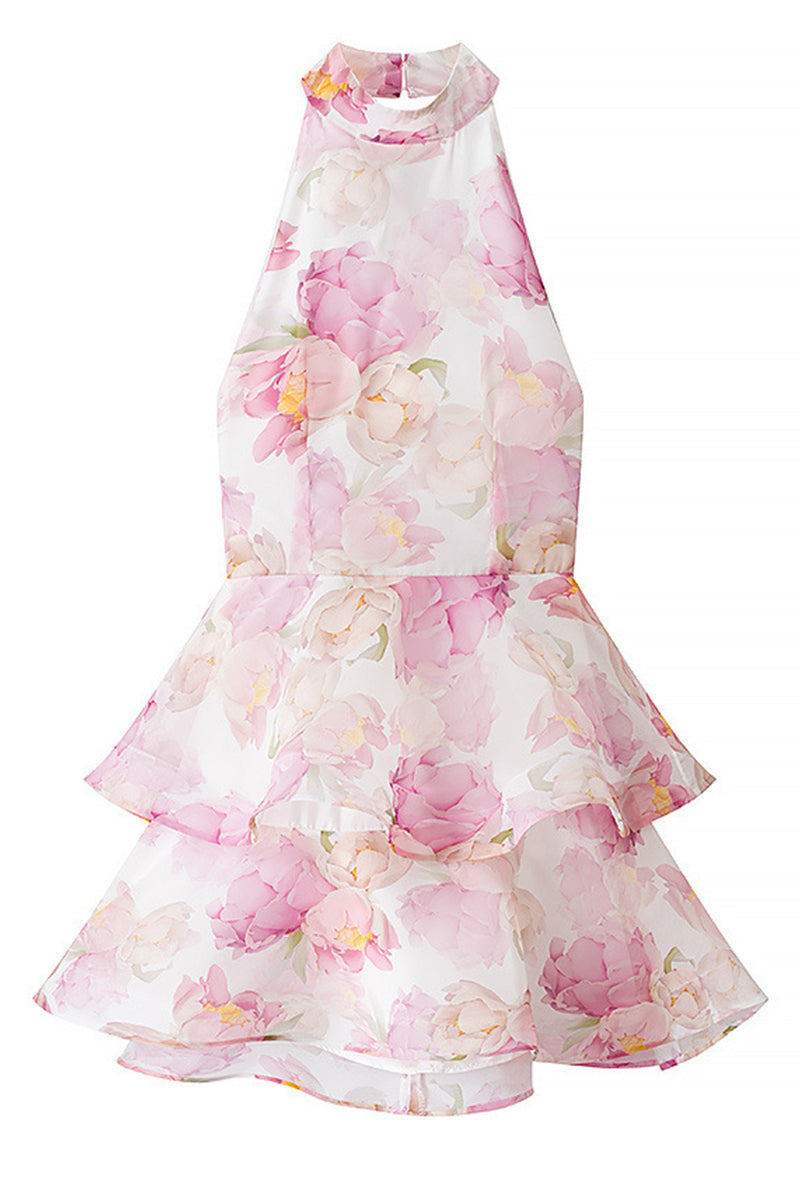 Noa | Halter minijurk met ruchesrok