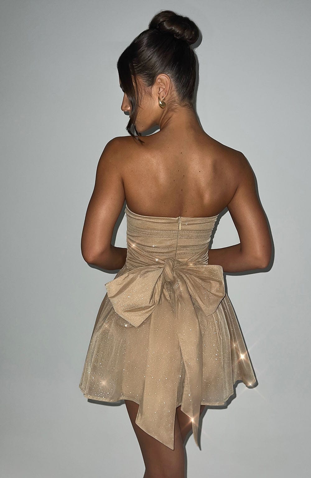 Iris | Strapless minijurk met geplooide top