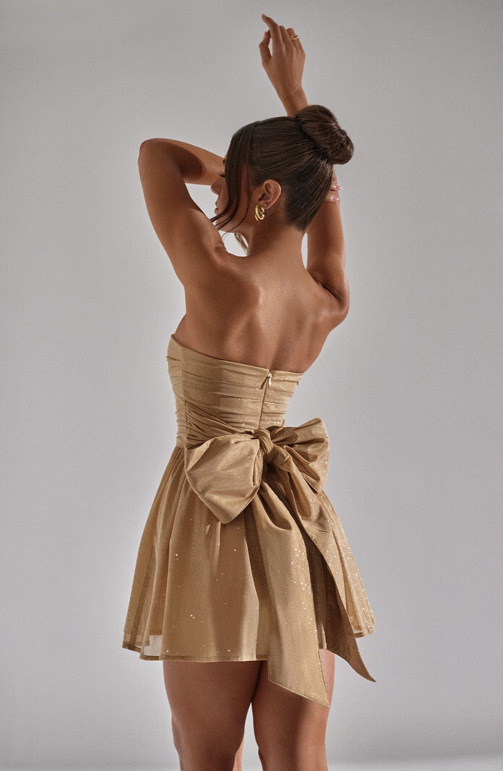Iris | Strapless minijurk met geplooide top