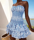 Stella | Strapless minijurk met broderie anglaise