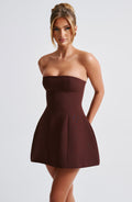Elise | Strapless minijurk met A-lijn rok