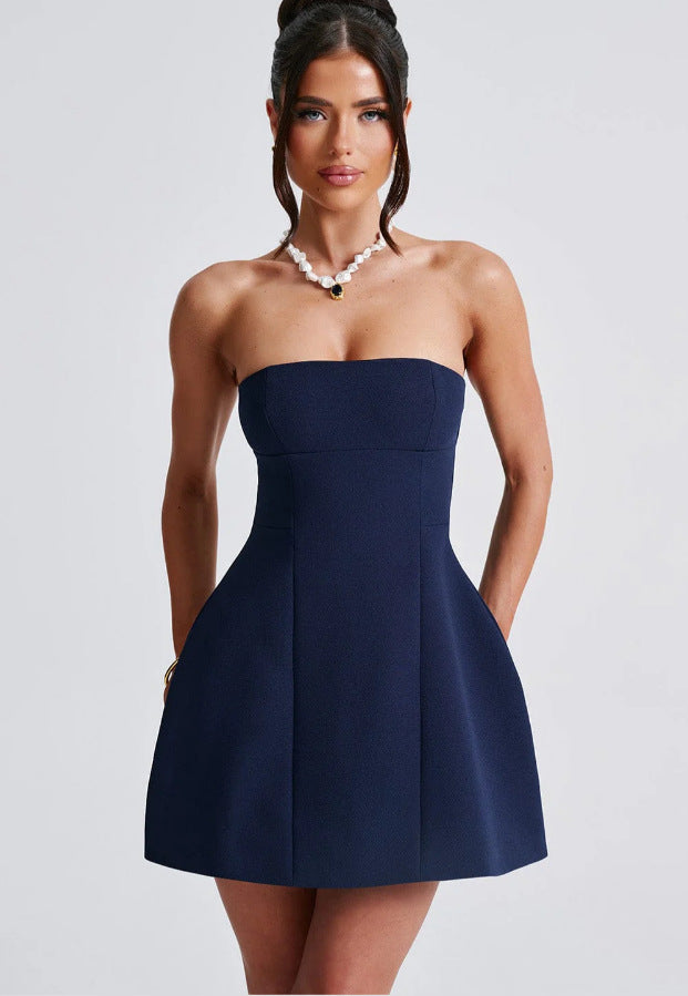 Elise | Strapless minijurk met A-lijn rok