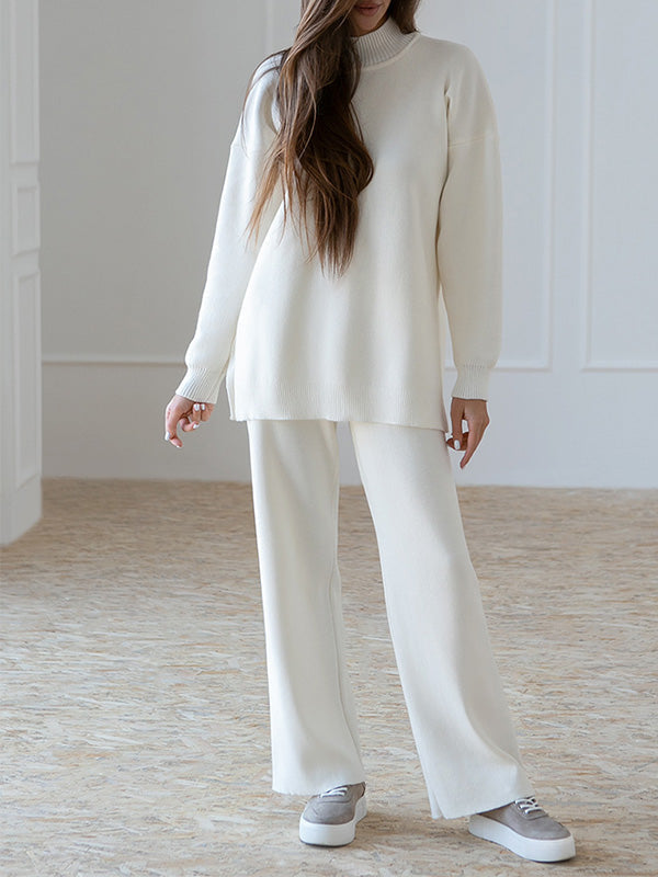 Ines | Elegante en eenvoudige oversized trui en broek tweedelige set