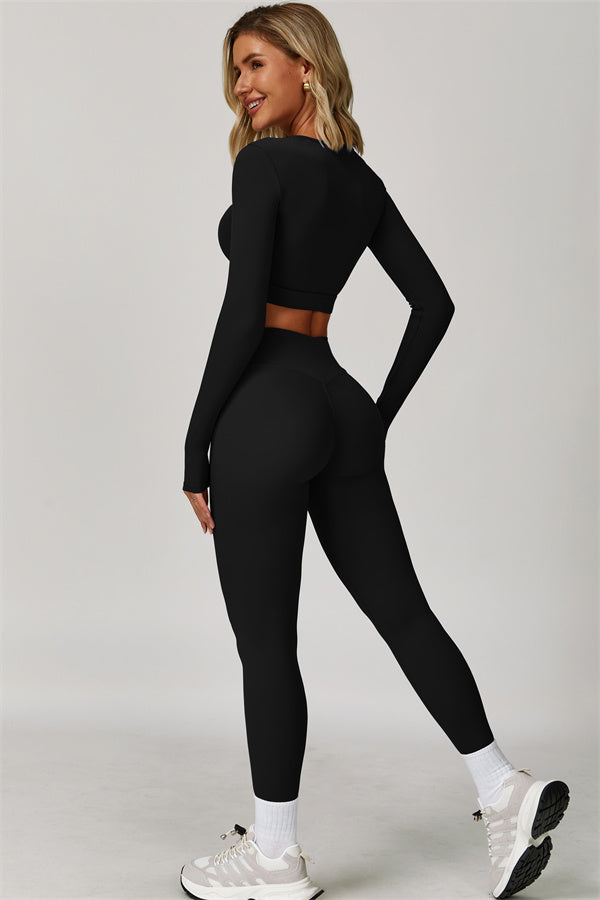 Lies | Tweedelige sportset met longsleeve cut-out top