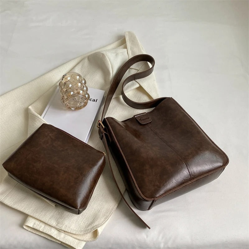 Ris | Retro tote bag van vegan leer