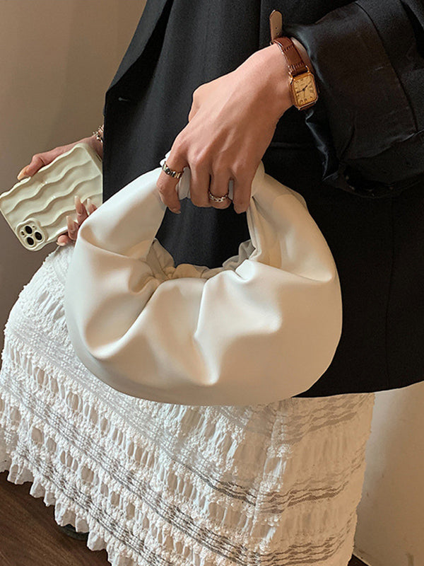Elodie | Geplooide Strikdetail Handtas in Effen Kleur