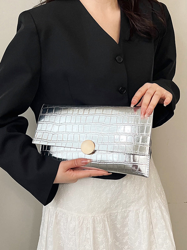Romy | Glanzende Geometrische Split-Joint Handtas