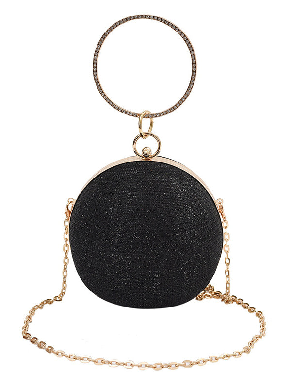 Solène | Glanzende Geometrische Schoudertas met Ketting