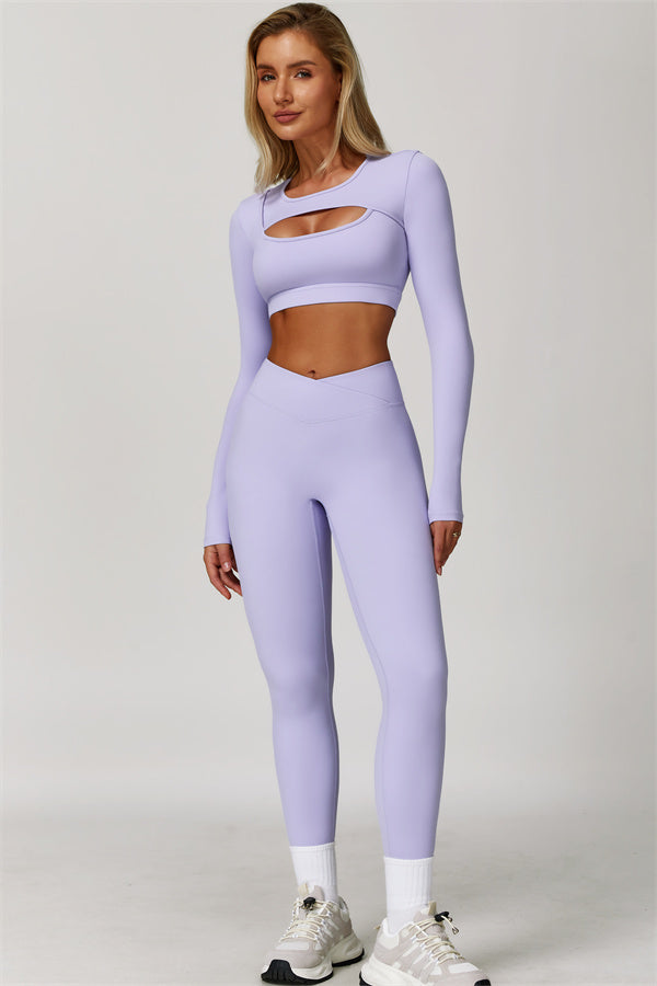Lies | Tweedelige sportset met longsleeve cut-out top