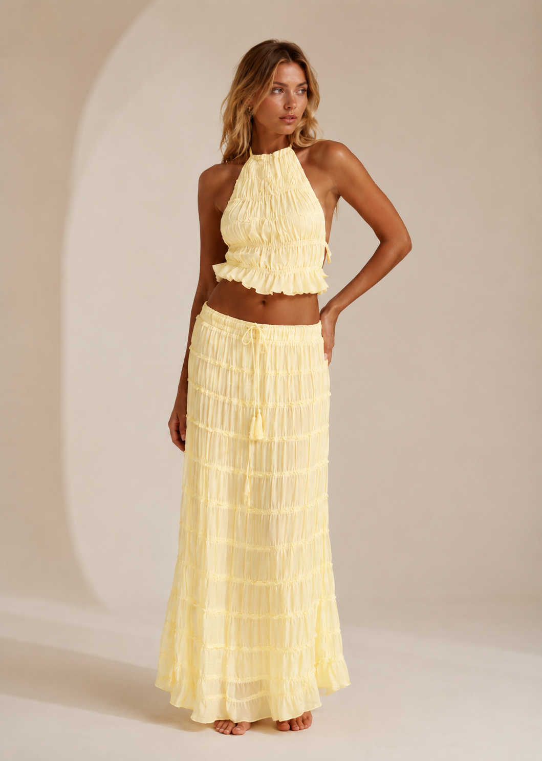 Jip | Tweedelige Set met Geplooide Maxi Rok