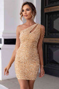 Priya | Mouwloze One-Shoulder Mini Jurk met Pailletten